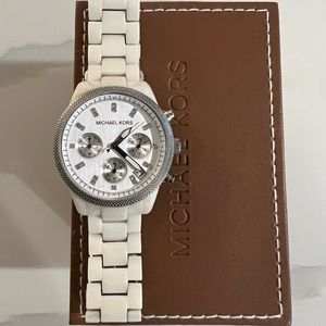 Michael Kors Women’s White Resin Watch